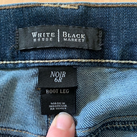 WHBM Blue Jeweled Boot Cut Jeans - Picture 4 of 7